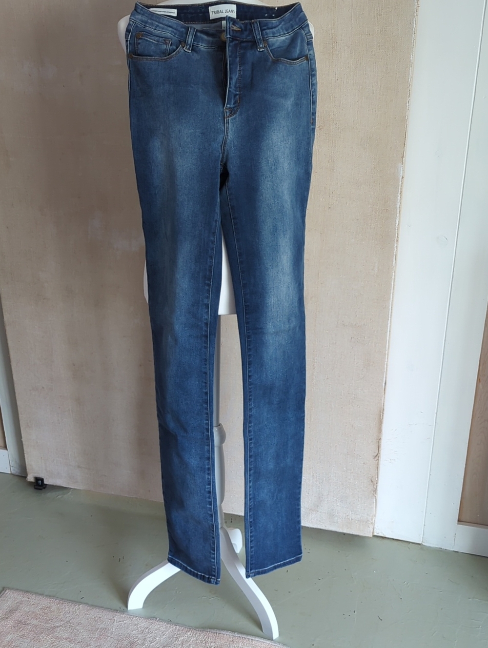 Tribal Women's Straight Leg Jeans in Denim Blue